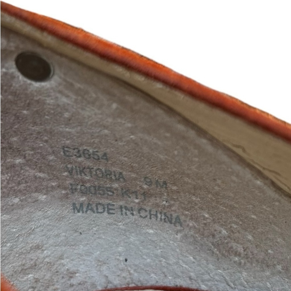 Calvin Klein Burnt Orange Viktoria Suede Espadrille Wedge Sandal Lasercut Size 9 - Picture 14 of 16